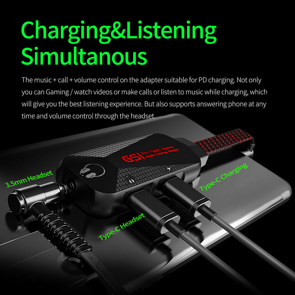 Piva Mark III 3-in-1 Type-C Gaming Splitter – Audio + Charging + Mic