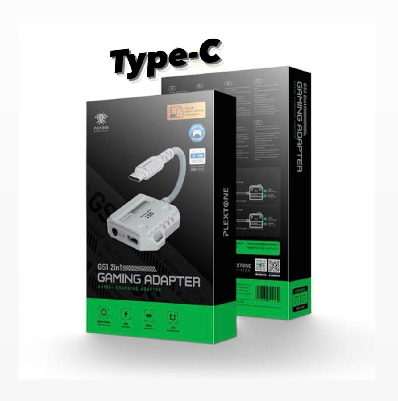 Plextone GS1 Type-C 2-in-1 Gaming Adapter – Audio + Charging